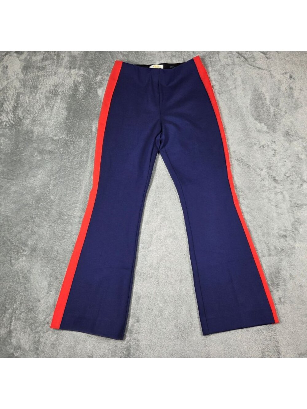 Anthropologie Maeve Pants XS Margot Blue Red Side Stripe Stretch Kick Flare Crop